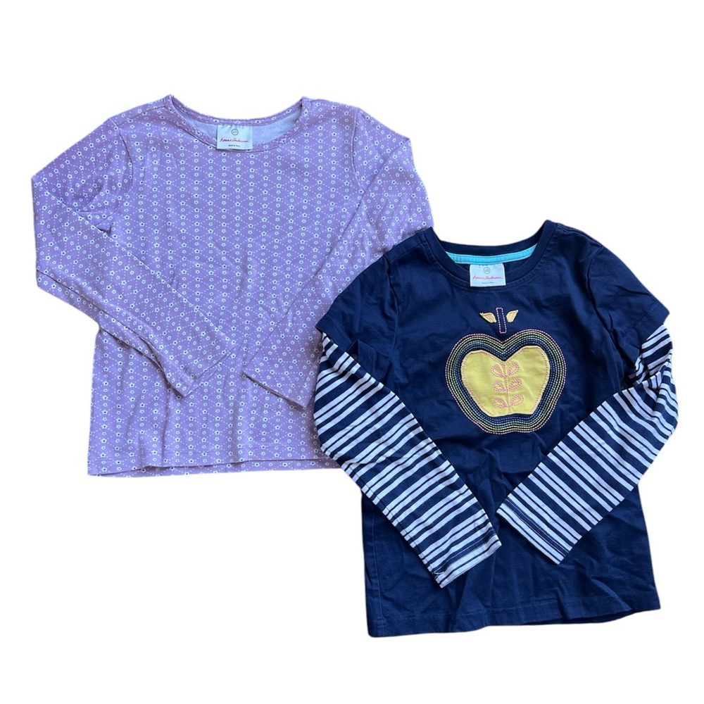 Bundle of 2 Long Sleeved Hanna Andersson shirts- girls size 6-7
